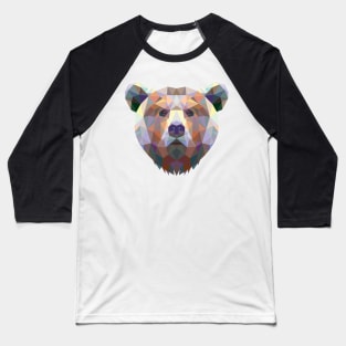 Fractal Grizzley Bear Baseball T-Shirt